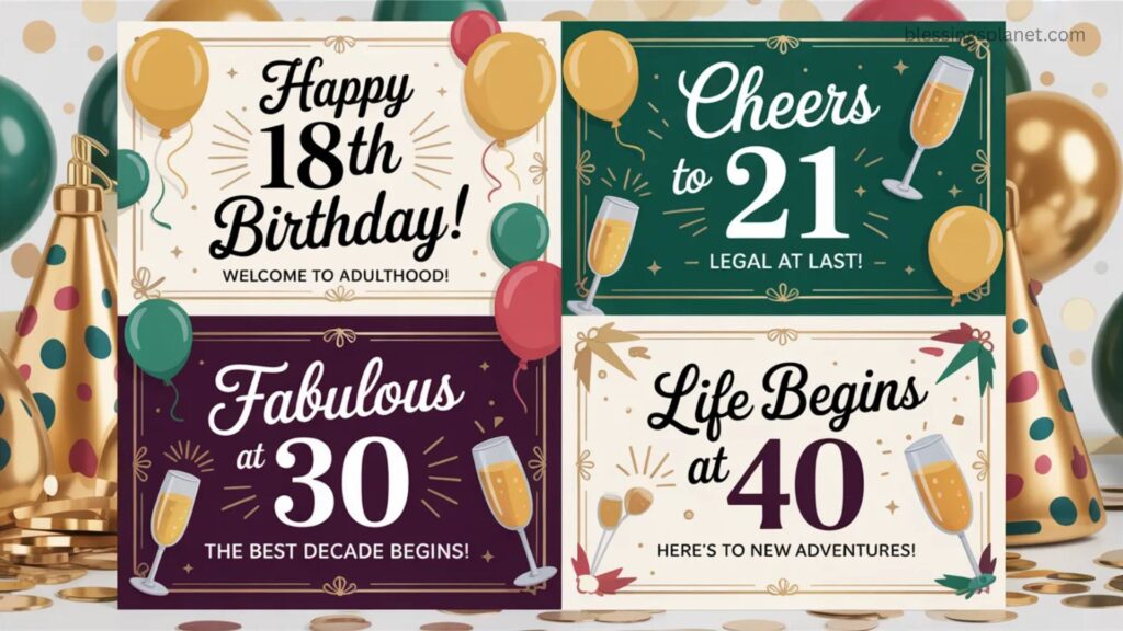 Birthday Wishes for Specific Milestones (18th, 21st, 30th, 40th)  