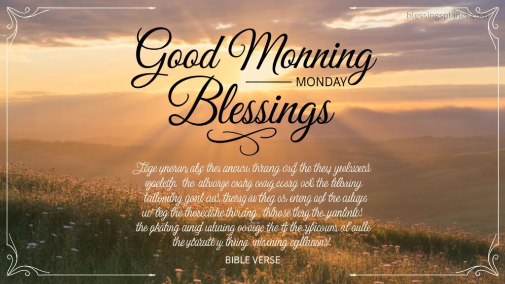 Good Morning Monday Blessings Bible Verses  