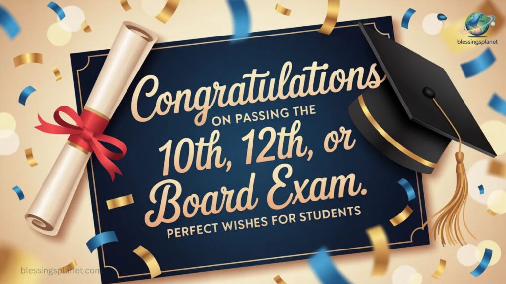 Congratulations on Passing the 10th, 12th, or Board Exam Perfect Wishes for Students 