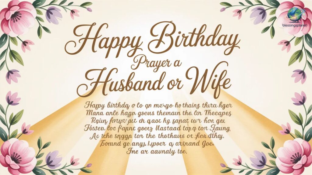 Happy Birthday Prayer for a Husband or Wife
