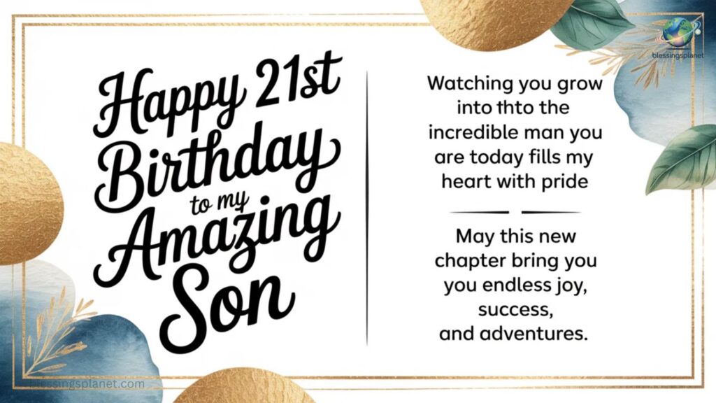 Inspirational 21st Birthday Messages for Son from Mom