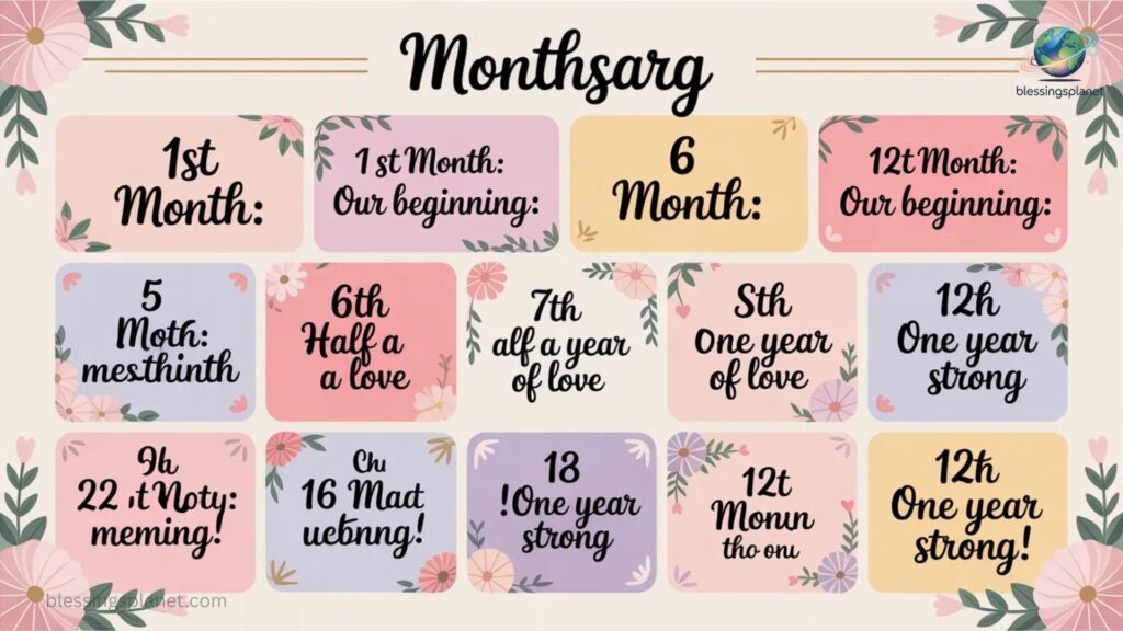 Monthsary Messages by Month (1st–12th+)