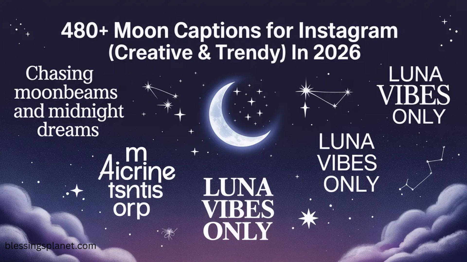 480+ Moon Captions for Instagram (Creative & Trendy) In 2026