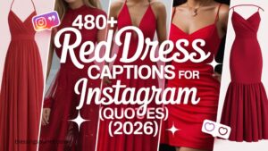 480+ Red Dress Captions for Instagram [Quotes] (2026)