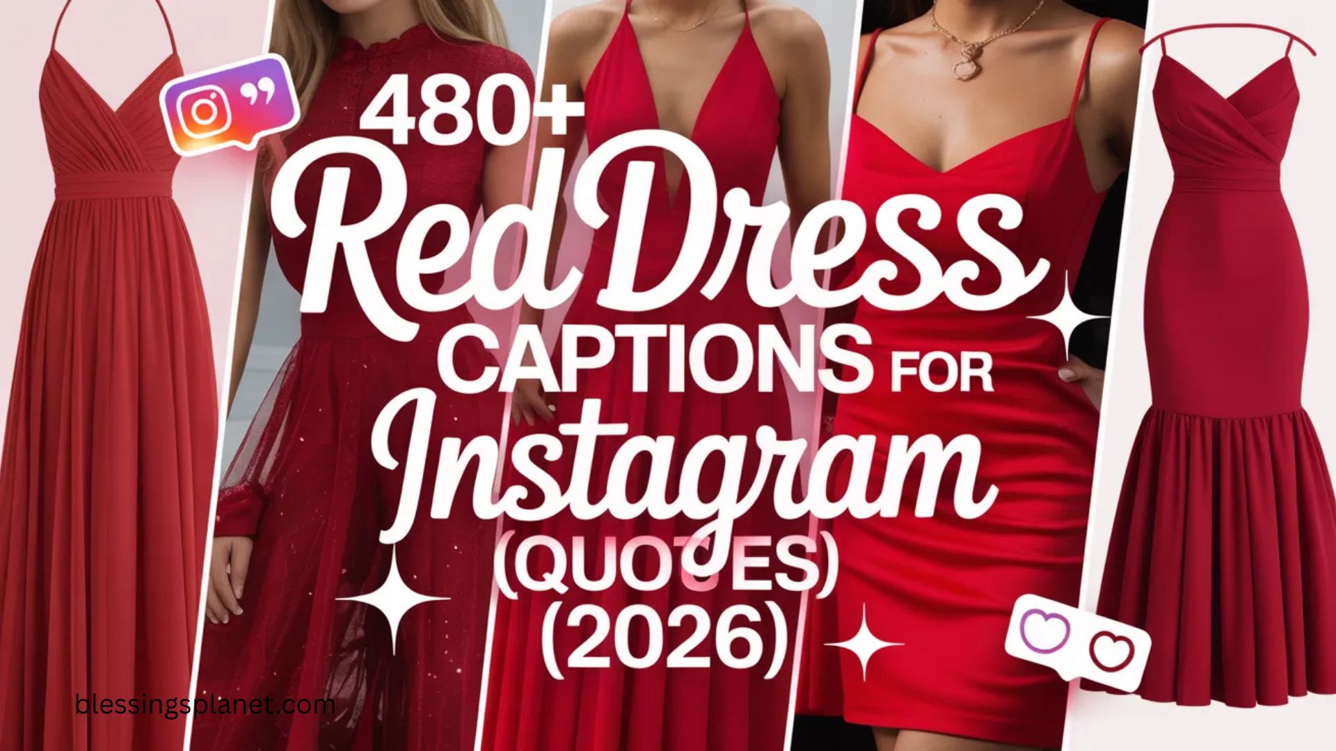 480+ Red Dress Captions for Instagram [Quotes] (2026)