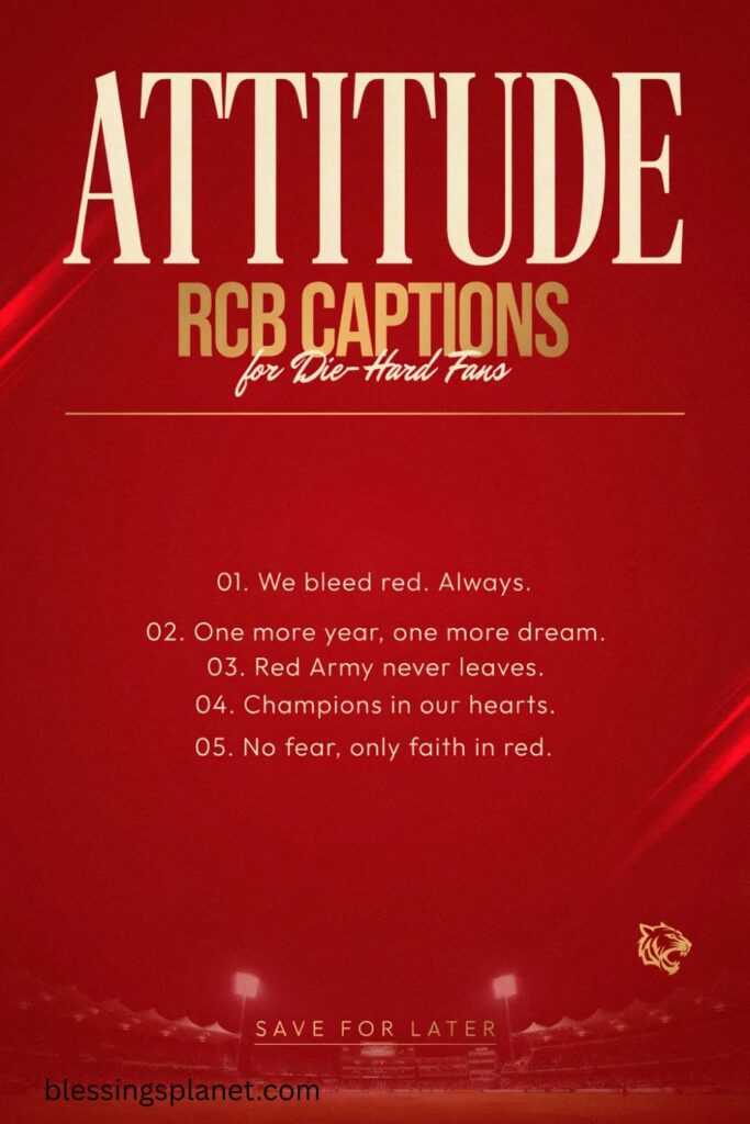 Attitude RCB Captions for Die-Hard Fans