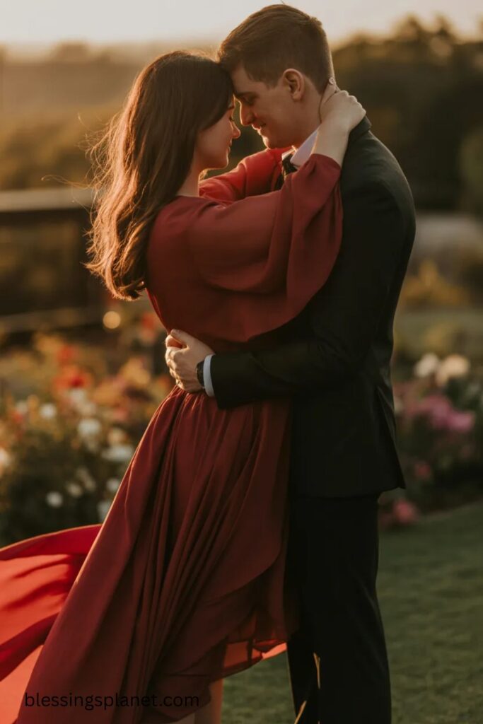 Couple & Love-Inspired Red Dress Captions