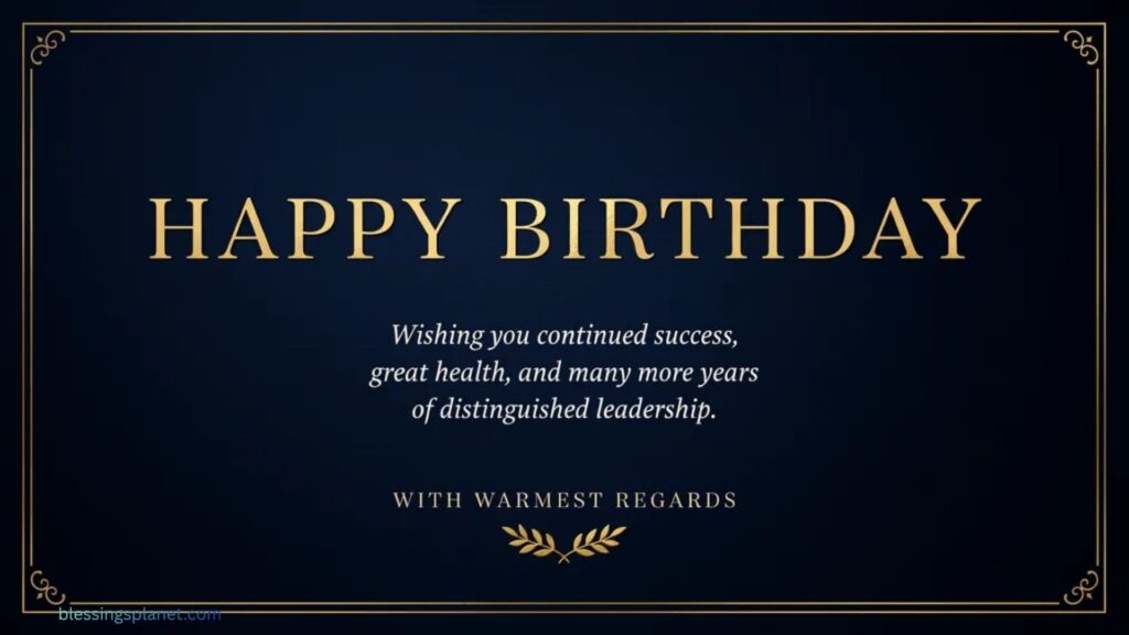 Formal Birthday Wishes for Boss