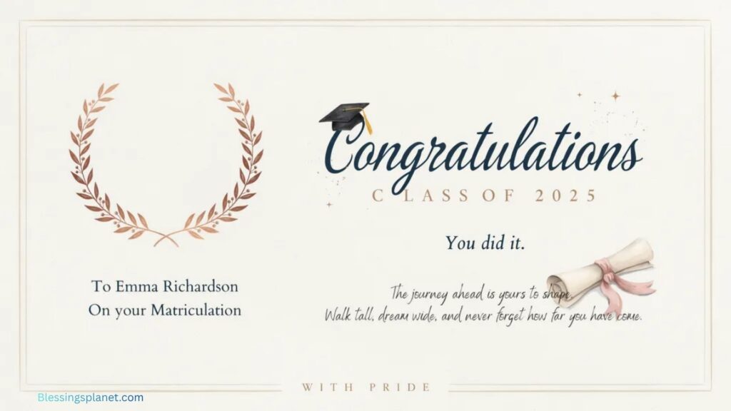 Personalized Matriculation Messages