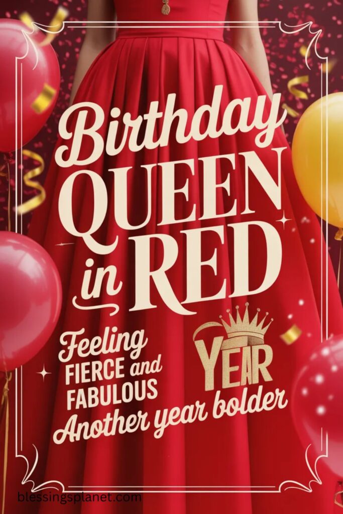 Red Dress Captions for Birthday Posts