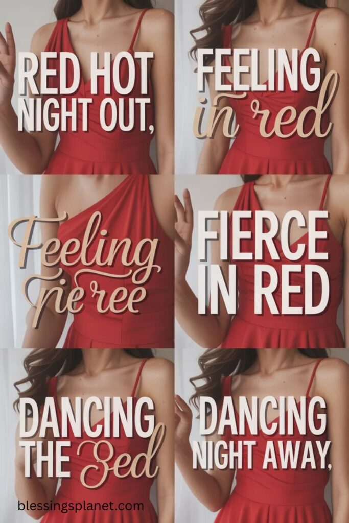 Red Dress Captions for Party Photos