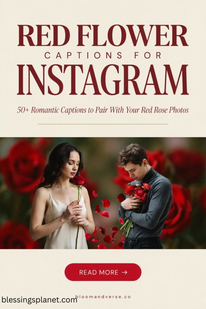 Red Flower Captions for Instagram