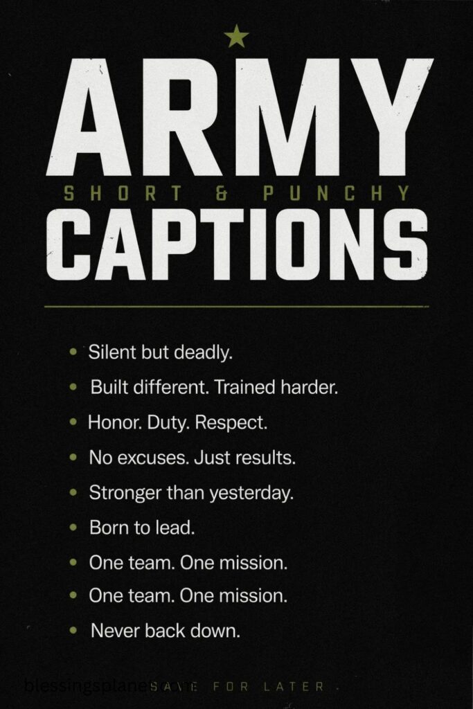Short & Punchy Army Captions