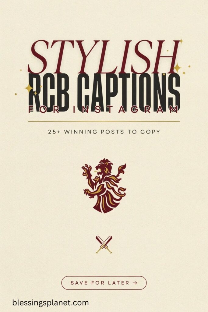 Stylish RCB Captions for Instagram