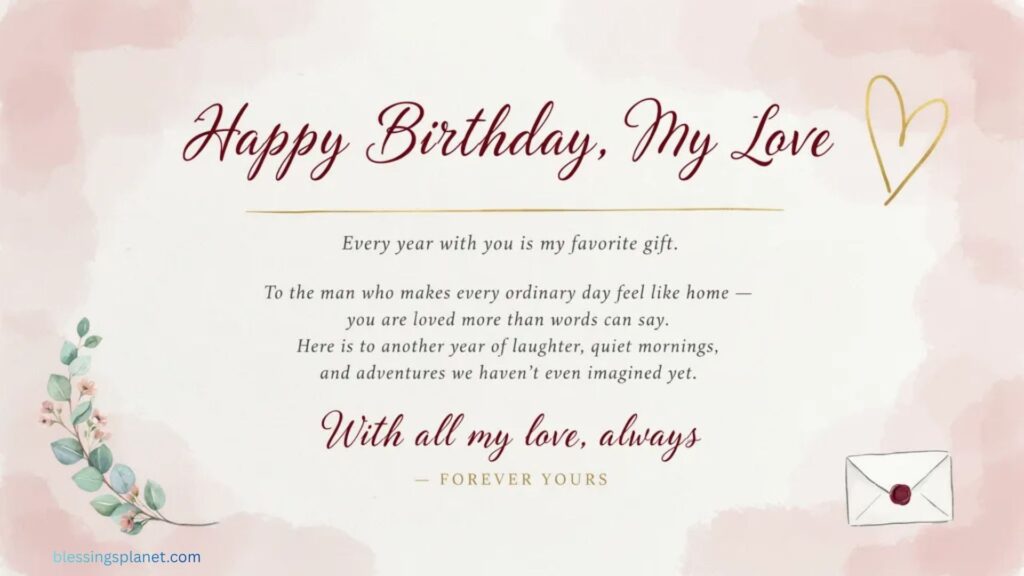 Touching Birthday Message for Husband