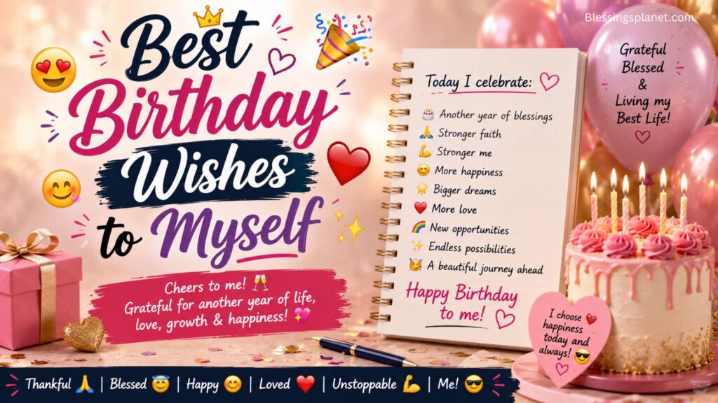 Best Birthday Wishes to Myself with Emojis 🎉