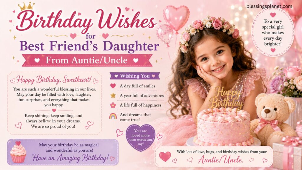 Birthday Wishes for Best Friend's Daughter from AuntieUncle