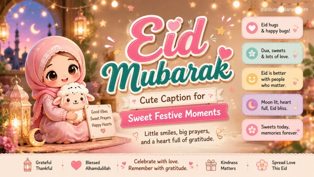 Cute Eid Mubarak Caption for Sweet Festive Moments
