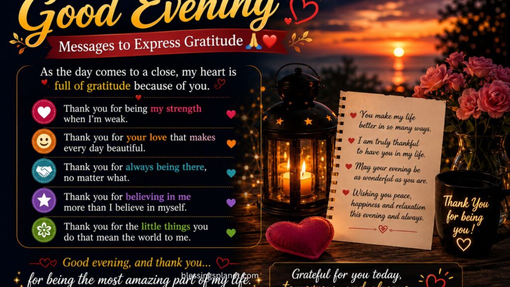 Good Evening Messages to Express Gratitude 🙏❤️