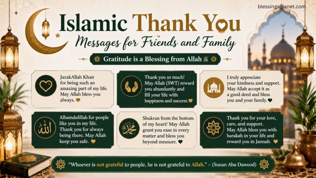Islamic Thank You Messages for Friends and Family