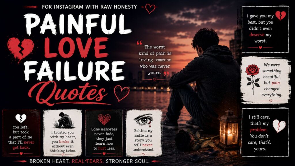 Painful Love Failure Quotes for Instagram with Raw Honesty