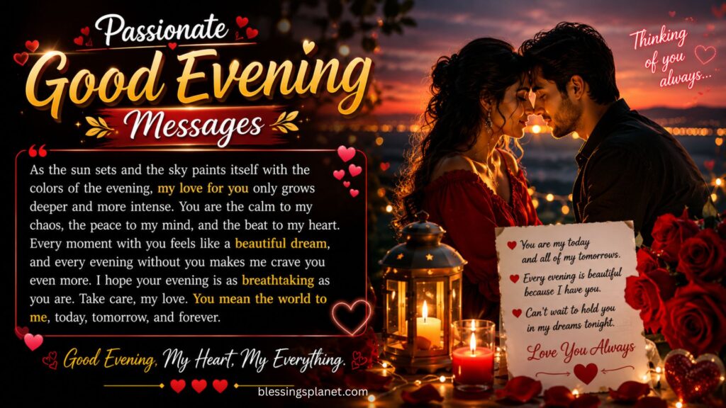 Passionate Long Good Evening Messages ❤️🔥
