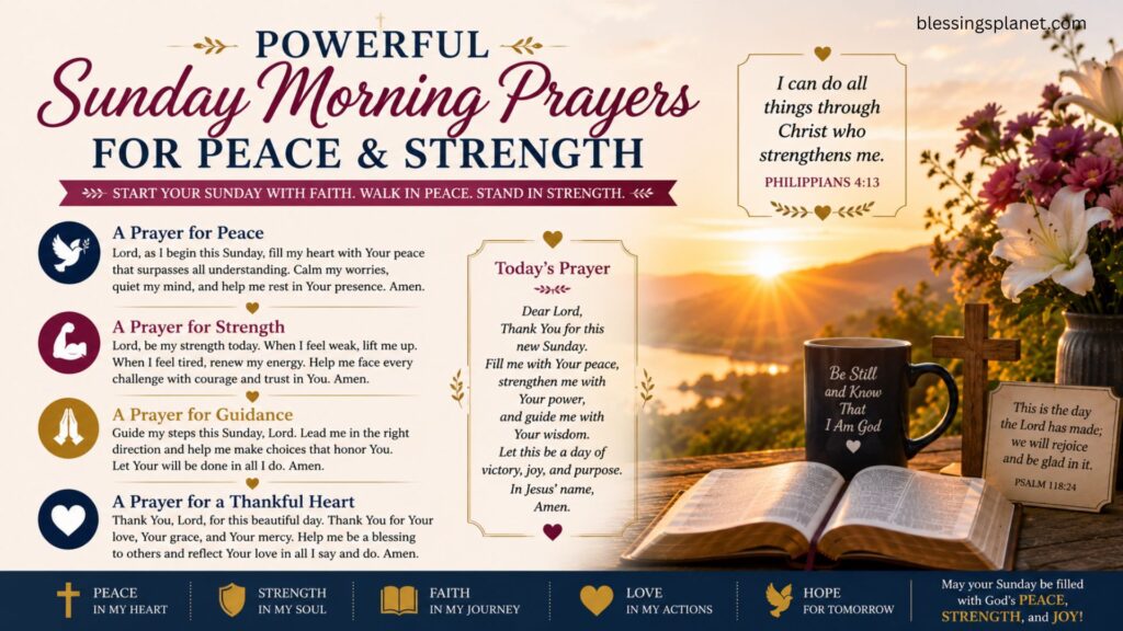 Powerful Sunday Morning Prayers for Peace & StrengthΒ
