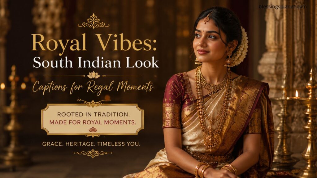Royal Vibes South Indian Look Captions for Regal Moments