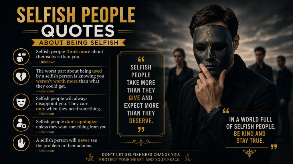 Selfish People Quotes About Being Selfish