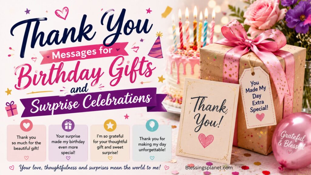 Thank You Messages for Birthday Gifts and Surprise Celebrations 🎂