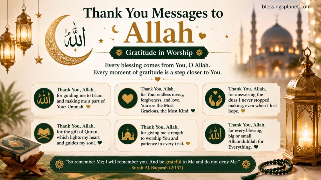 Thank You Messages to Allah Gratitude in Worship