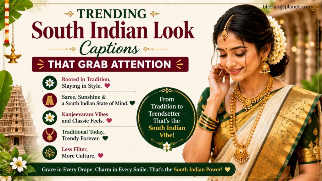 Trending South Indian Look Captions That Grab Attention